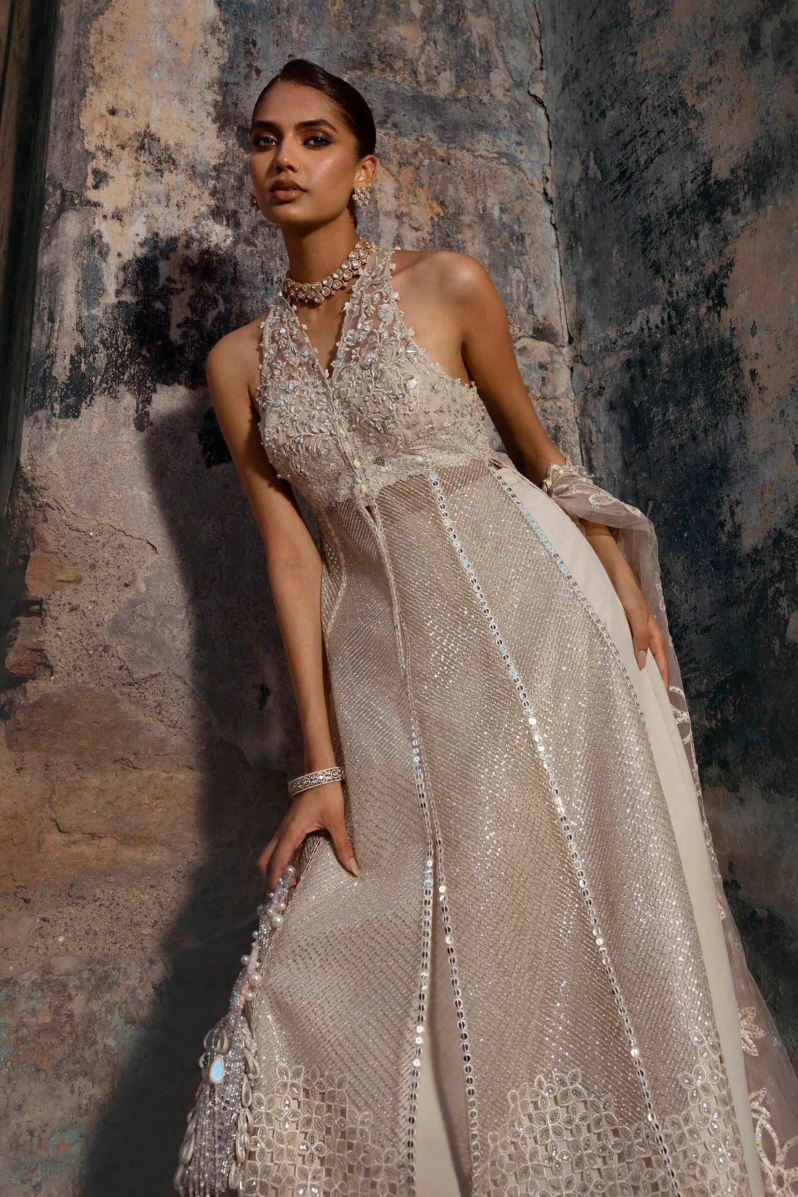 Sana Safinaz Nura N252-004-3CX Formal Embroidered Net Wedding Suits