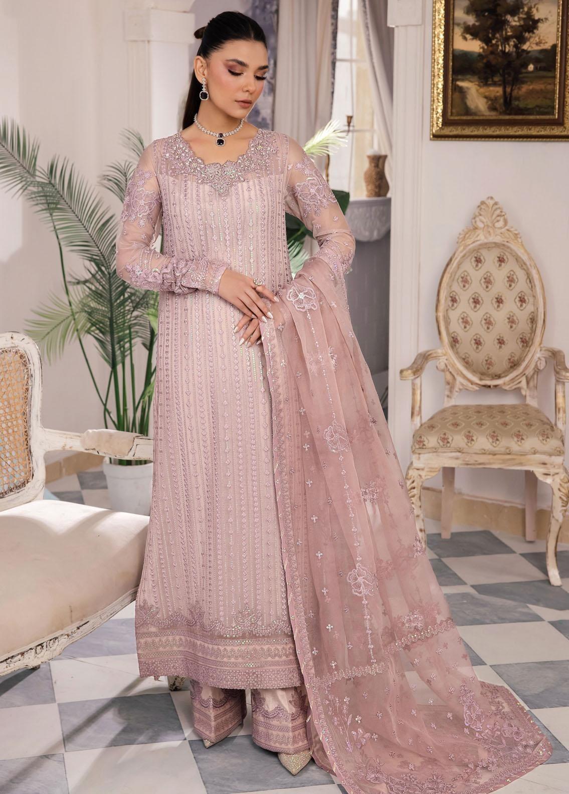 LOOK 06 AIK ATELIER EMBROIDERED LILAC CHIFFON SAREE LUXURY COLLECTION