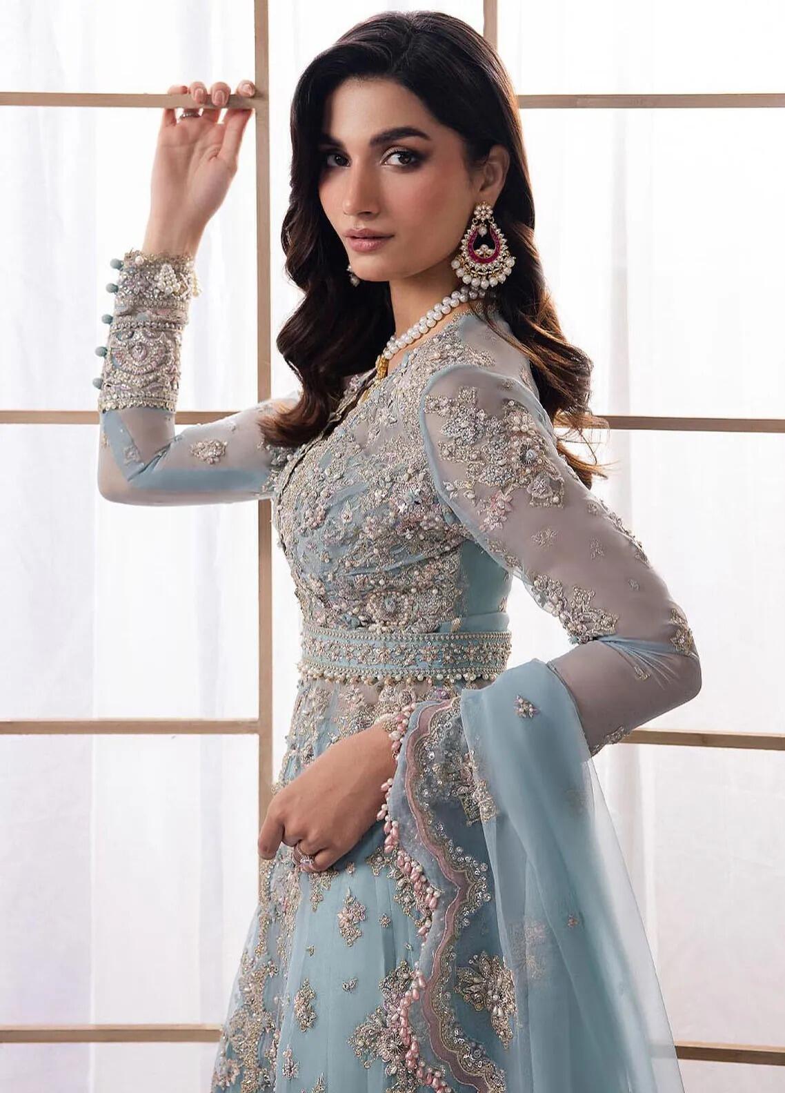 Gossamer By Zaha Embroidered Organza Suits Unstitched 4 Piece ZKS23G ZC23-08 Kyra - Luxury Collection main image 0