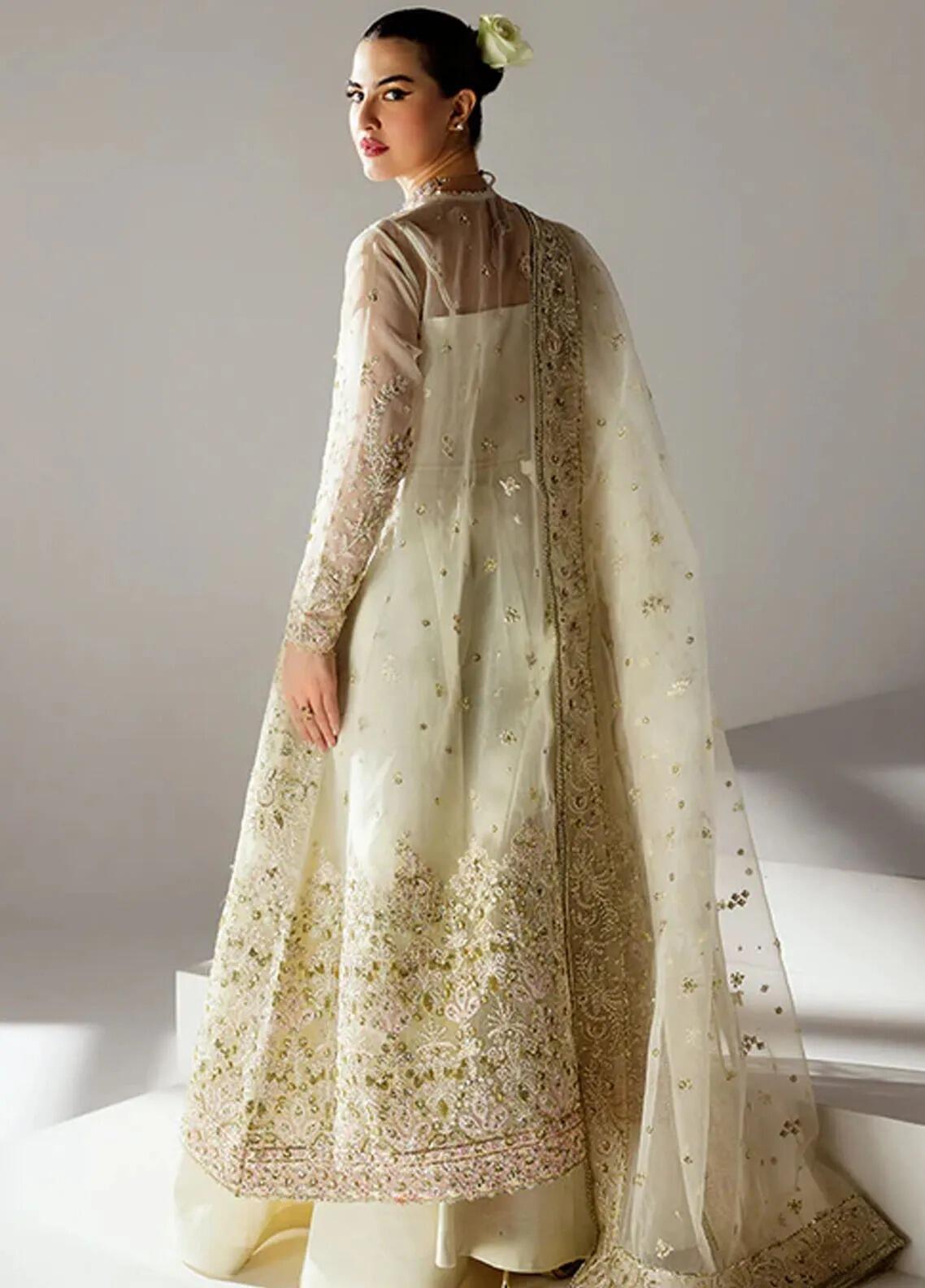 Scintilla by Saffron Embroidered Organza Suit Unstitched 3 Piece SFR24S Soft Amber - Formals Collection