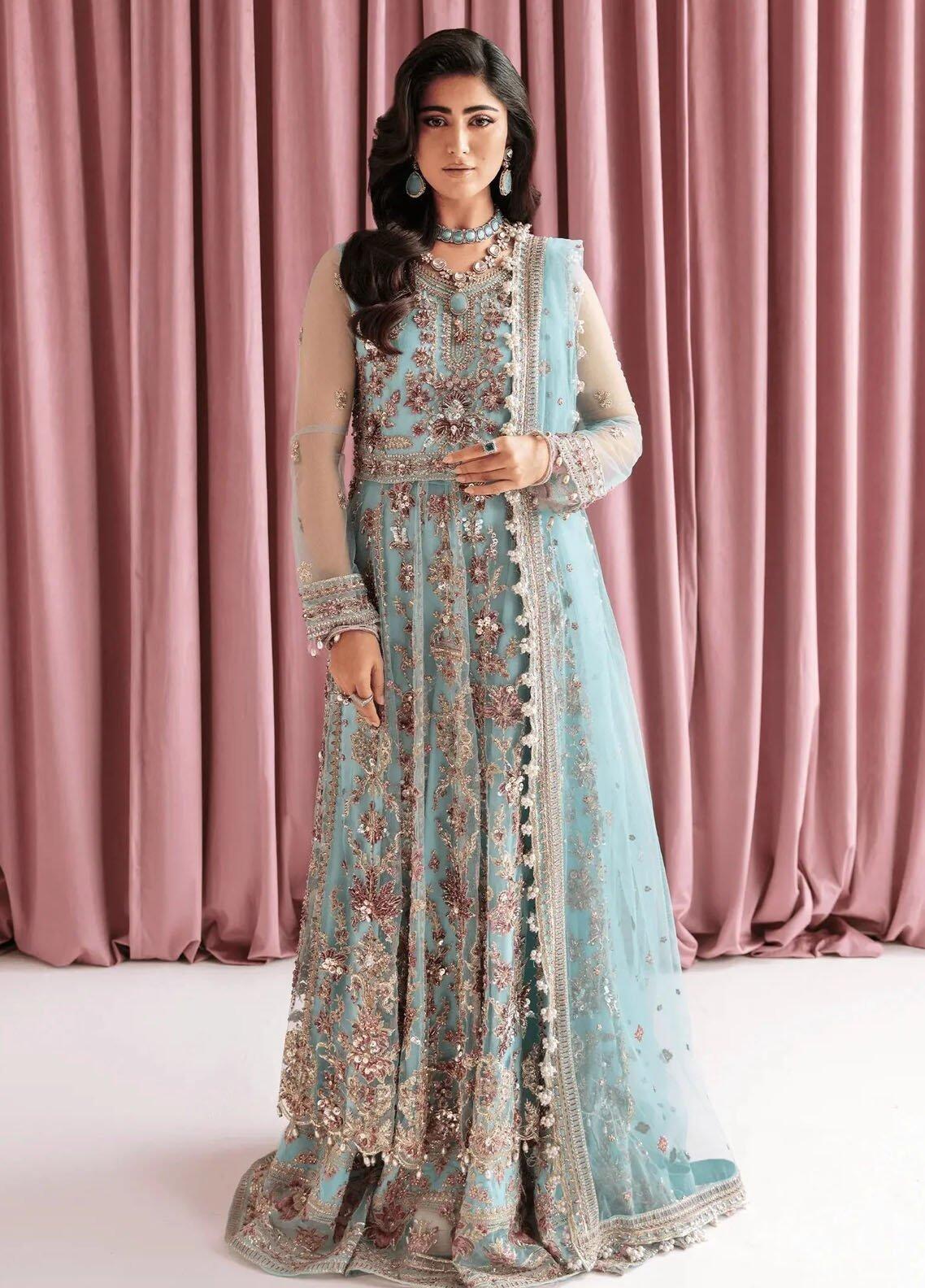 Laia Zebaish by Fabiha Fatima Luxury Embroidered Net Long Dress