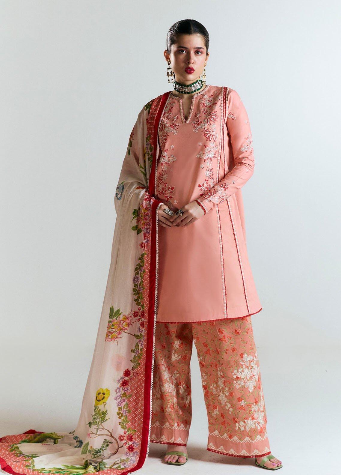 Jugnu by Hussain Rehar Embroidered Lawn Suits Unstitched 3 Piece HRR25JSS Tanim - Summer Collection