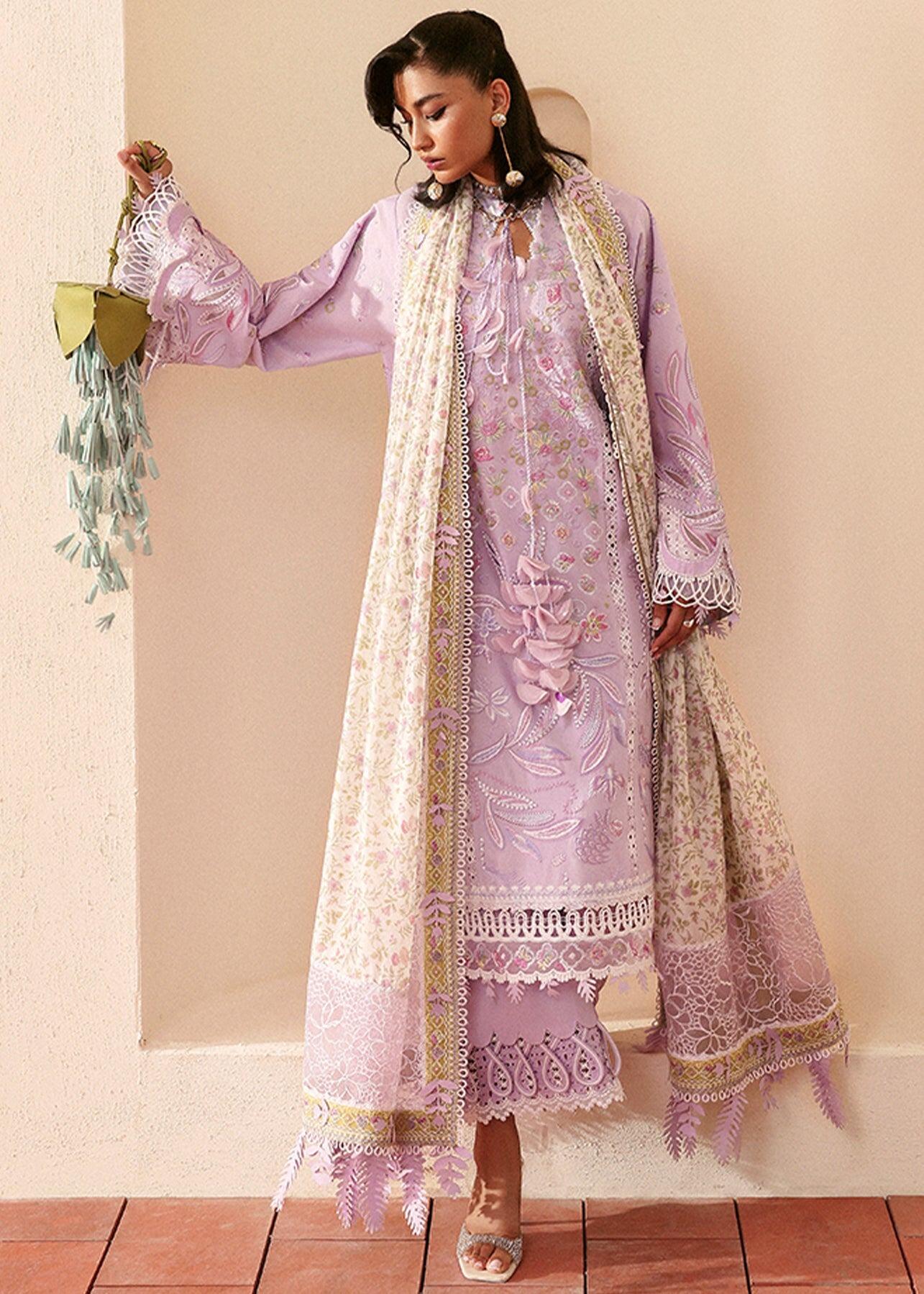 Yasmin Suffuse by Sana Yasir Mauve Purple Embroidered Lawn Summer Collection