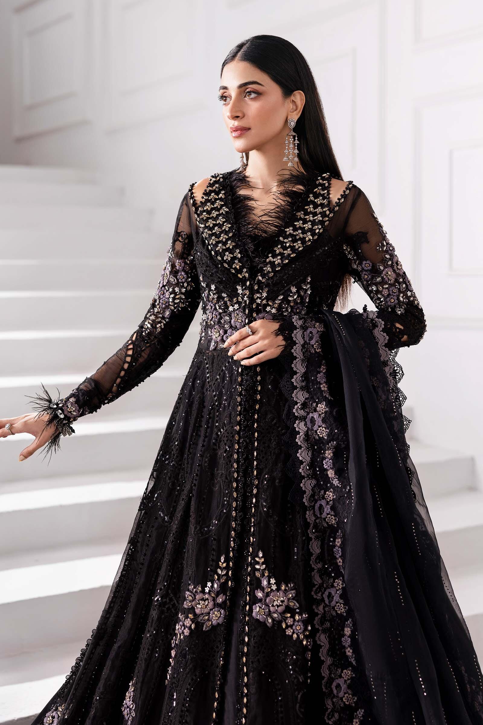 BD-3004 Maria B Mbroidered Embroidered Organza Black Suits