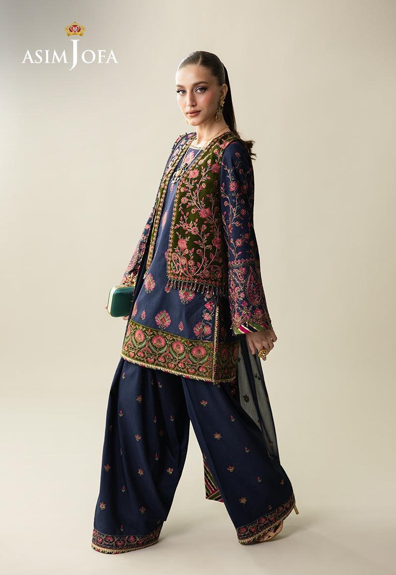 Makhmal by Asim Jofa AJULM-04 Embroidered Raw Silk Formal Dresses
