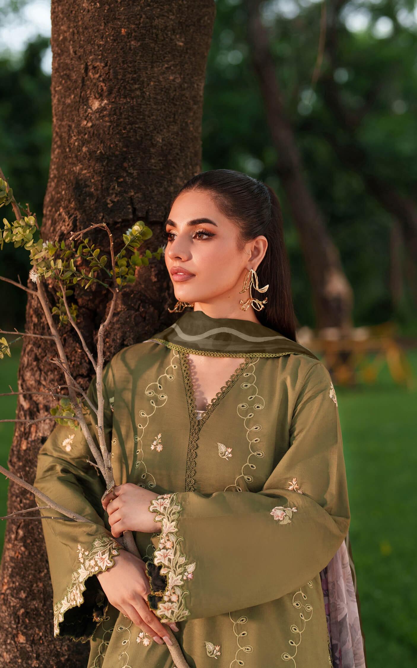 Eden by Asifa Nabeel Embroidered Cambric Suits Unstitched 3 Piece AN25ED D-02 Pearl Whisper - Winter Collection