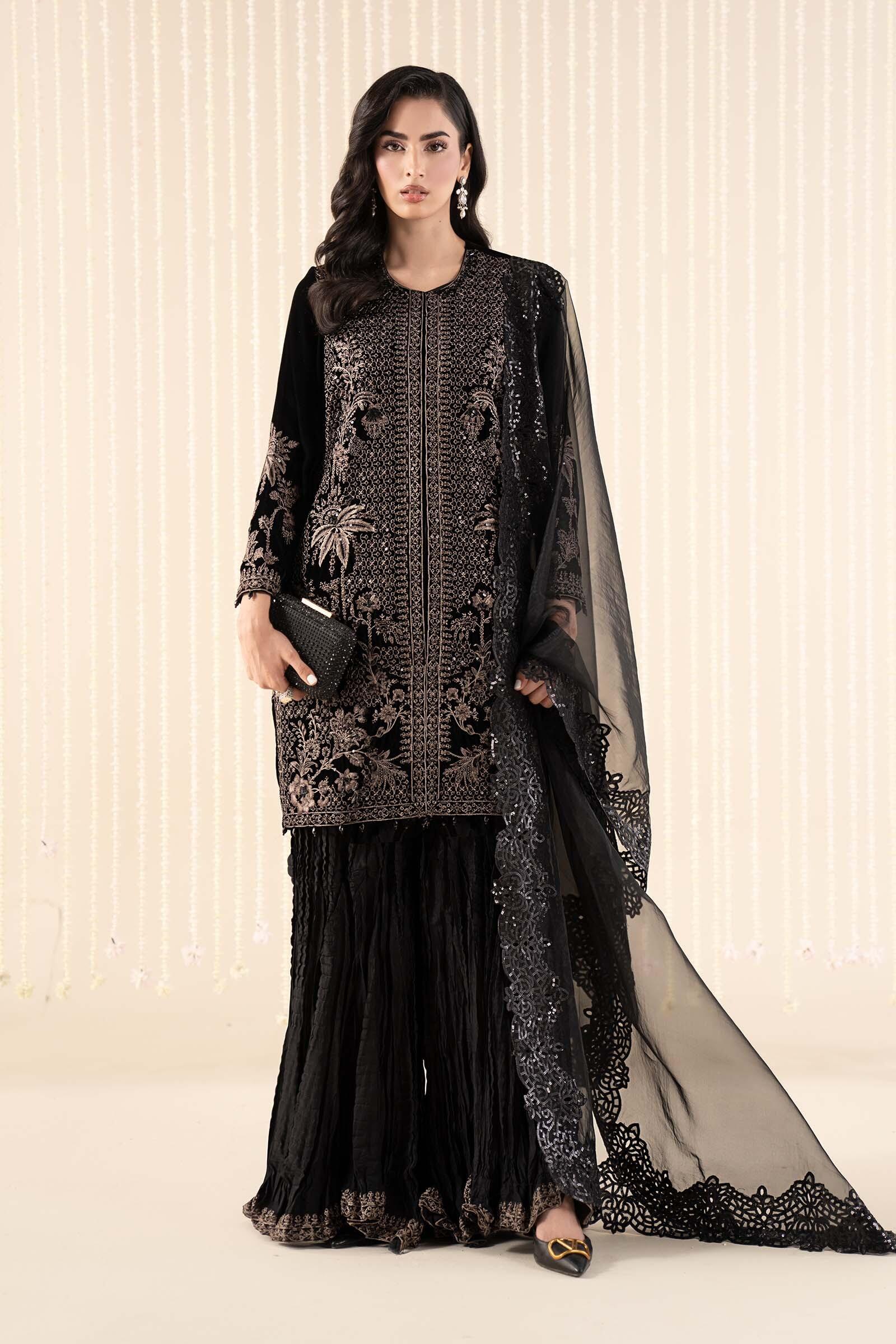 SF-EA25-22 Maria b Luxury Formal Pret Grey Embroidered Organza Suits