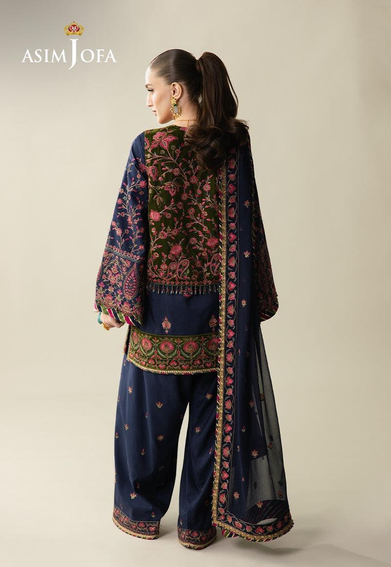 Makhmal by Asim Jofa AJULM-04 Embroidered Raw Silk Formal Dresses
