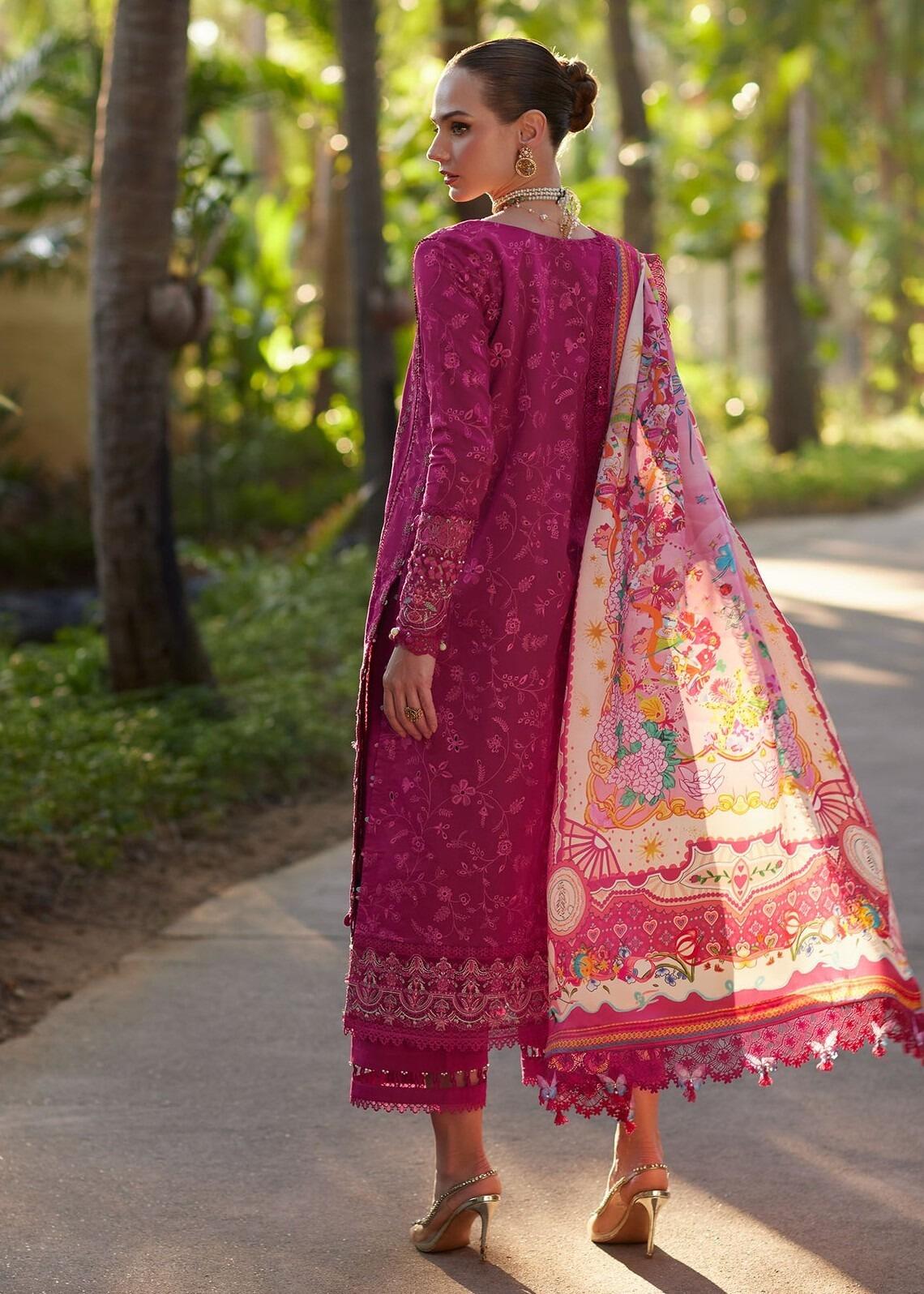 Ariya by Kanwal Malik D-7 Avelyn Embroidered Fuchsia Pink Luxury Lawn ...
