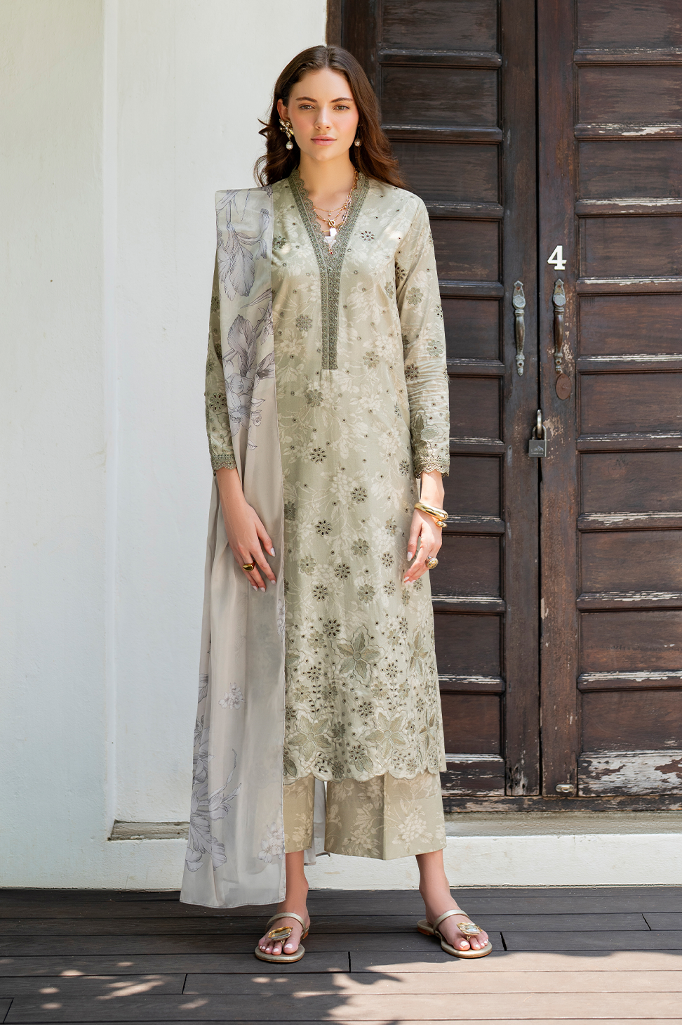 modest dark green dress Miri Cape Dress main image 1