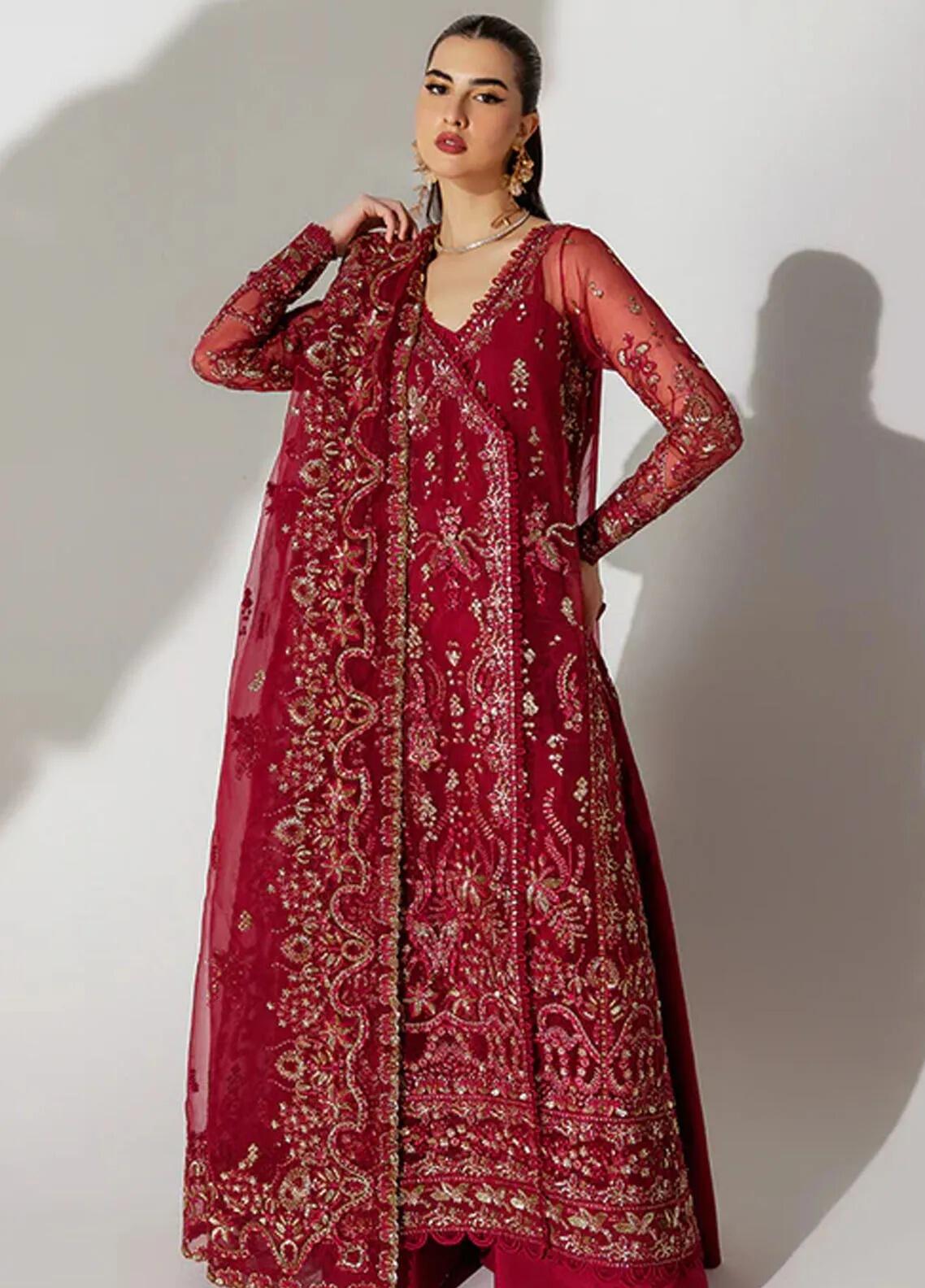 Aatish By Saffron Embroidered Organza Suit Unstitched 4 Piece SFR24A D-08 Shama-e-Feroz - Formal Collection