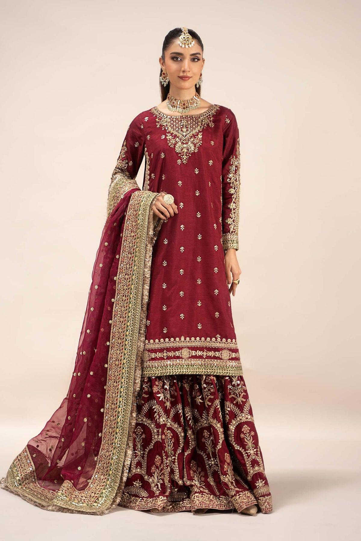 Maroon by Iqra Chaudhry Pret Embroidered Raw Silk 3 Piece Suit Serena main image 1