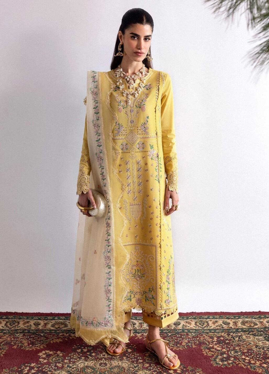 Qlinekari by Qalamkar Embroidered Lawn Suits Unstitched 3 Piece QLM25QK DC-09 Enya - Summer Collection