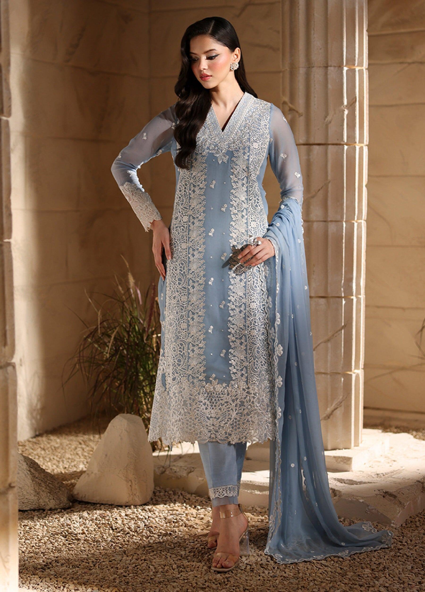 Luxe by Azure Sérénité Chiffon Embroidered Suits Festive Collection