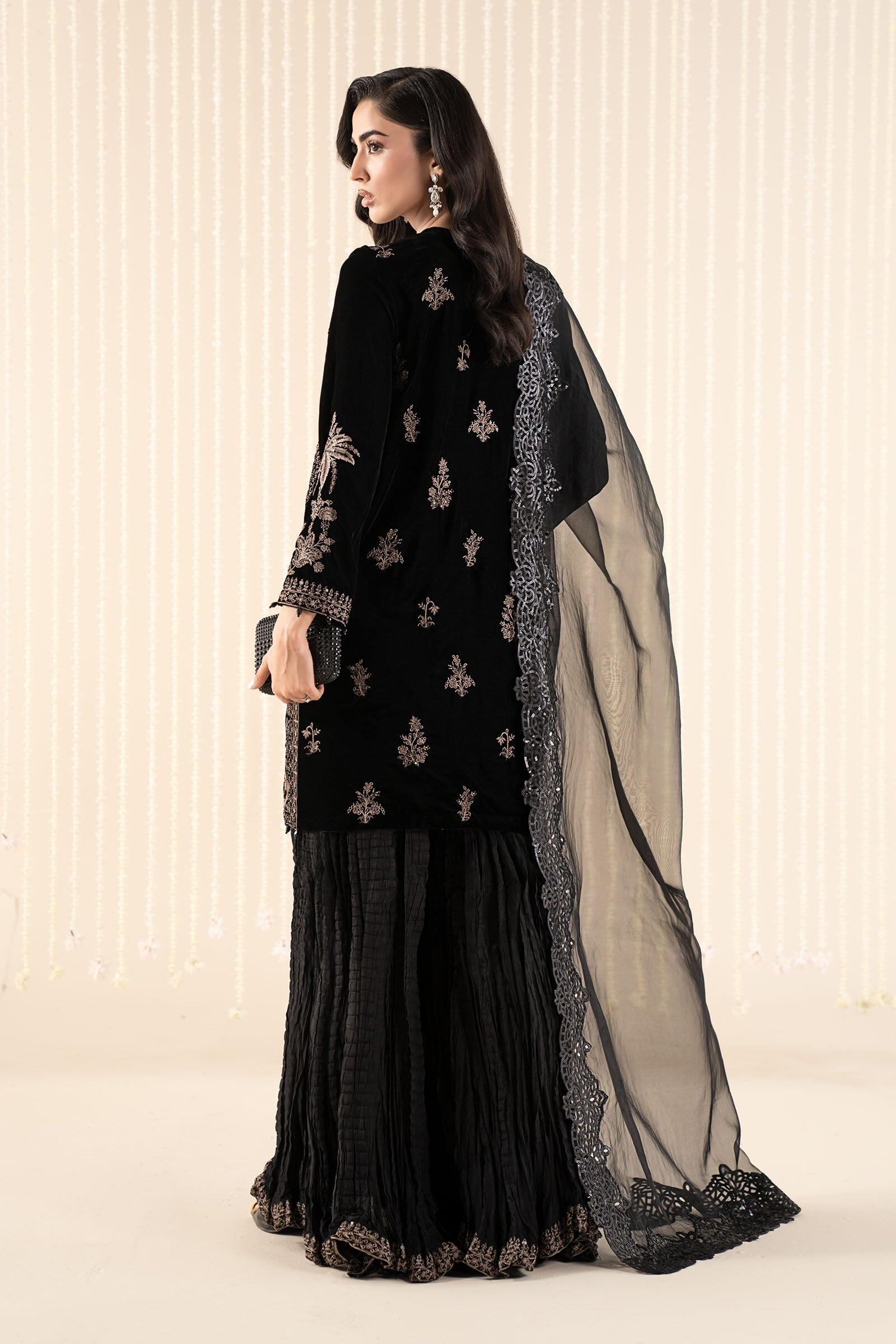 SF-PF25-08 Maria b Luxury Pret Maroon Embroidered Organza Suits