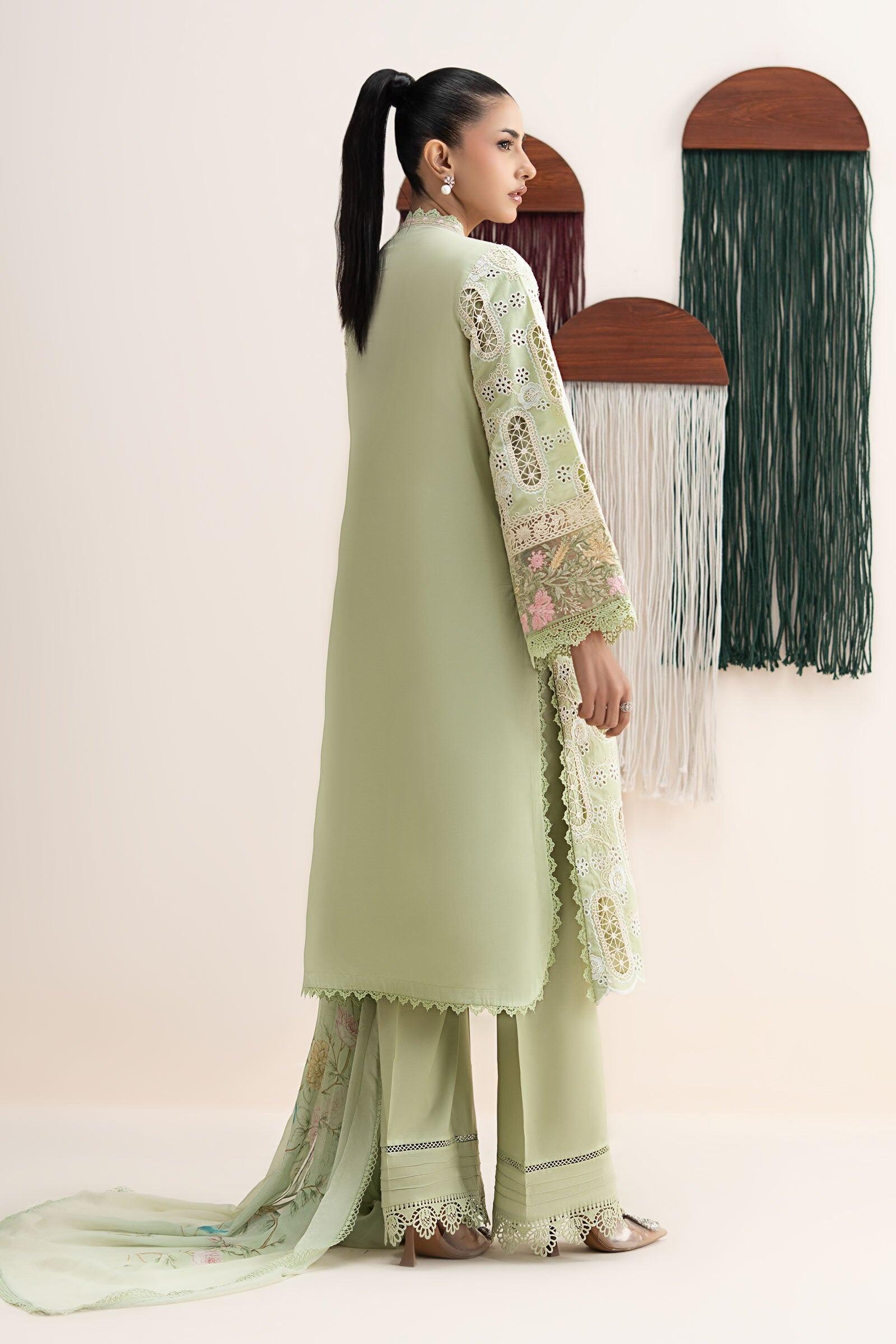 Maria b Luxury Festive Pret DW-EF26-31-Lime Green Embroidered Lawn