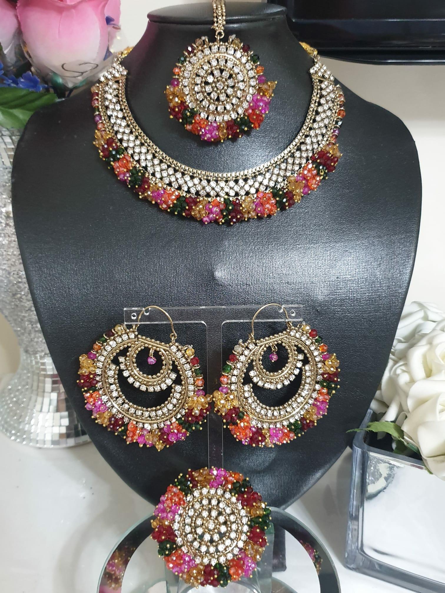 BRIDAL FLOWER GAJRA Indian Pakistani wedding Jewellery Set Mehndi For –  Loto.pk