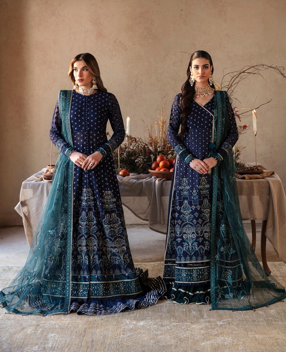 Embroidered chiffon dress hotsell