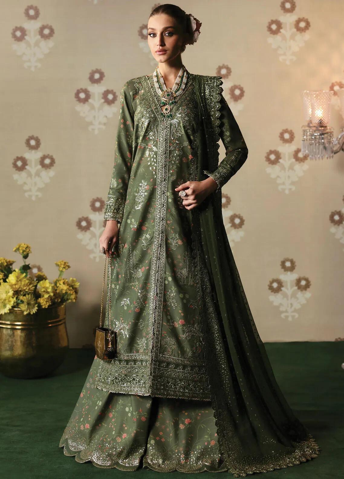 Afrozeh Embroidered Silk Suits Unstitched 3 Piece AF25DS D-04 Shahnisa - Formals Collection