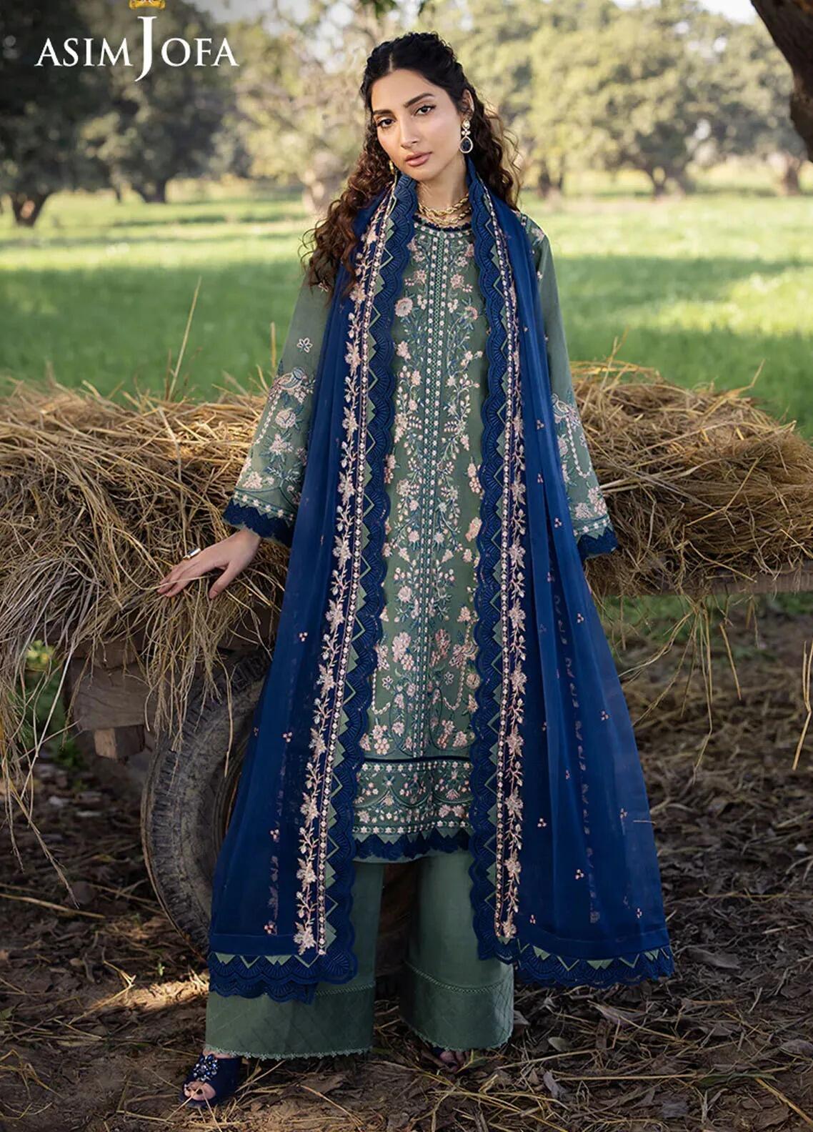 Asim Jofa Embroidered Lawn 3 Pcs Suit AJULW-04