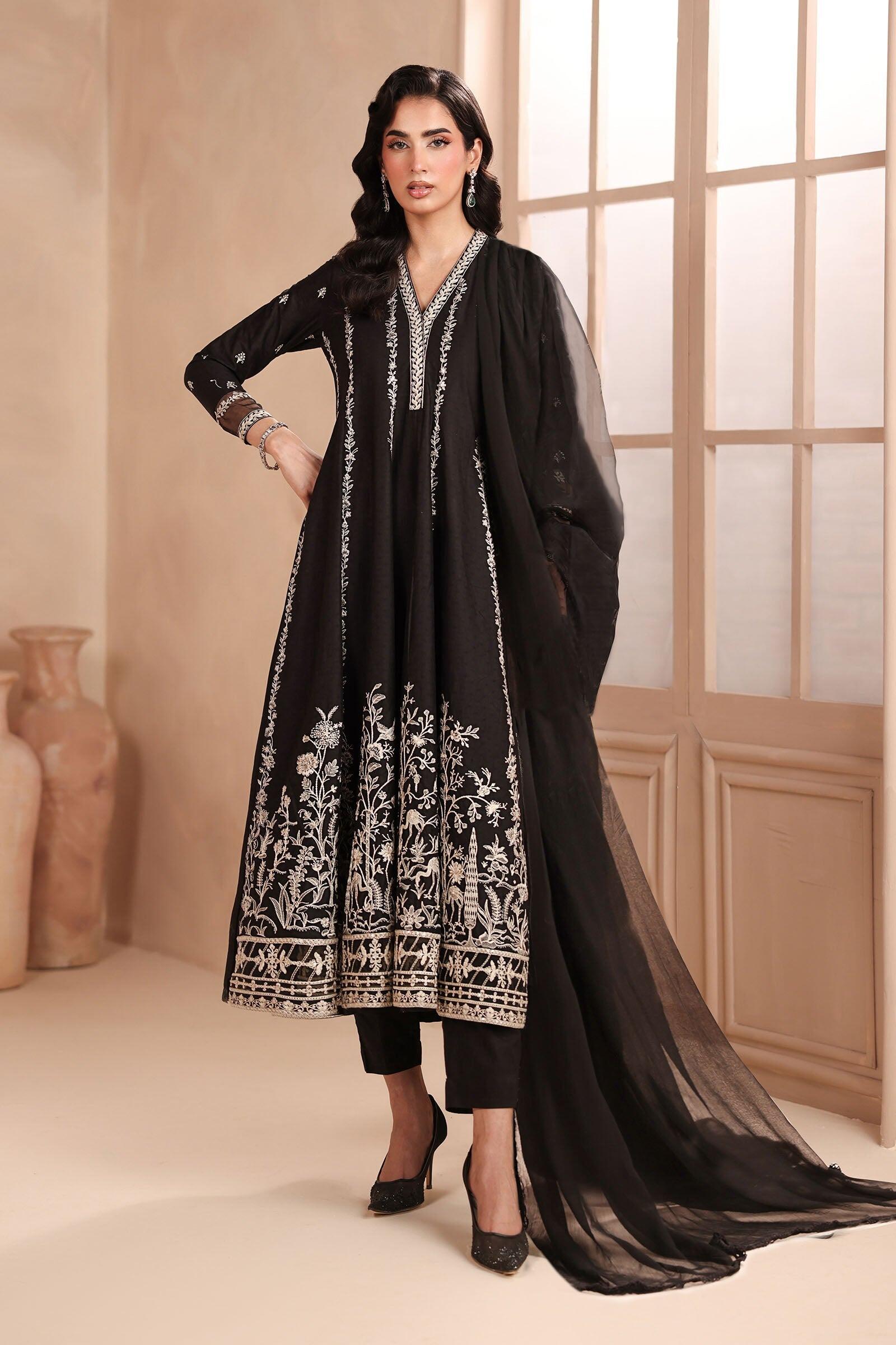 Maria b Luxury Festive Pret DW-EA26-07-Black Arabic Lawn Suits