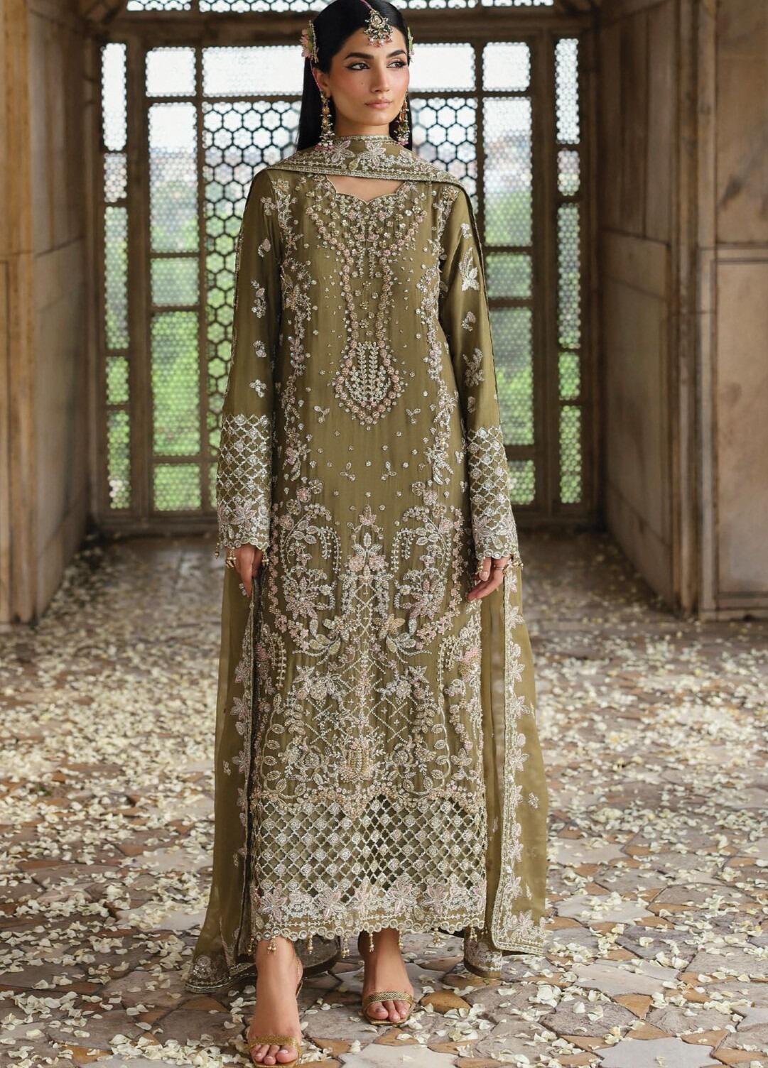 Vogue by Emaan Adeel Embroidered Lawn Suits Unstitched 3 Piece EA21VF 05 LIME CHARM - Festive Collection