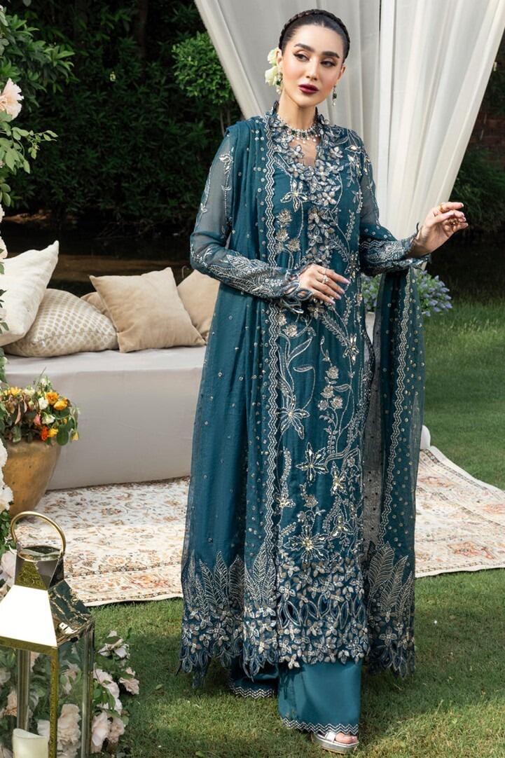 white christmas dresses GulAhmed Summer Premium Embroidered Cotton Net Unstitched 3Pc CN-32003