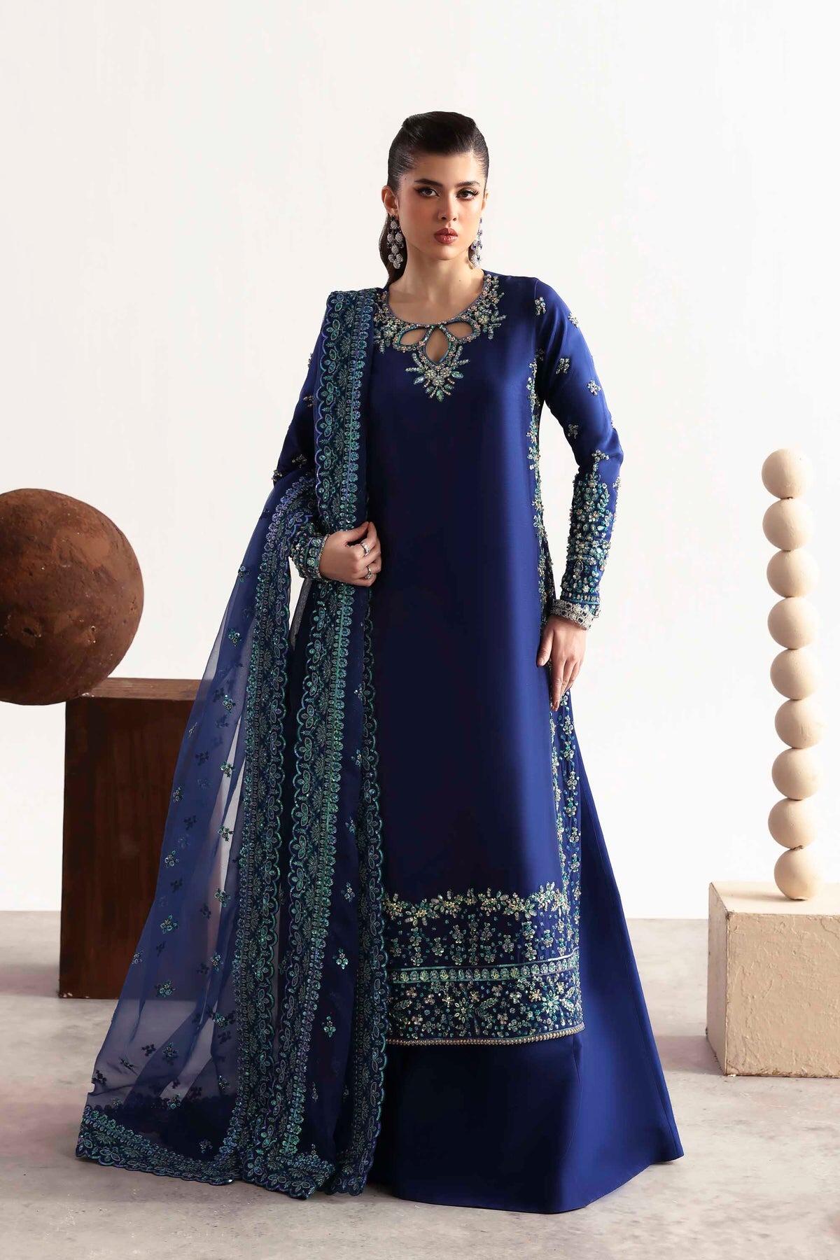 Sapphire 1636 Akbar Aslam Luxury Formal Embroidered Silk Dress Sapphire 1636 Akbar Aslam Luxury Formal Embroidered Silk Dress
