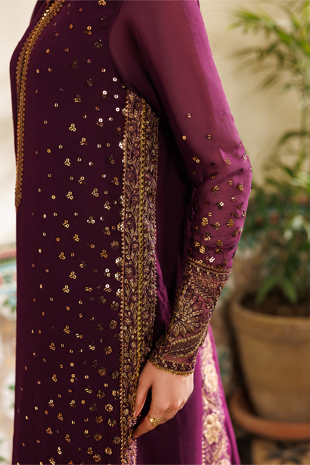 iznik purple dress Purple Embroidered Lawn dress | Iznik