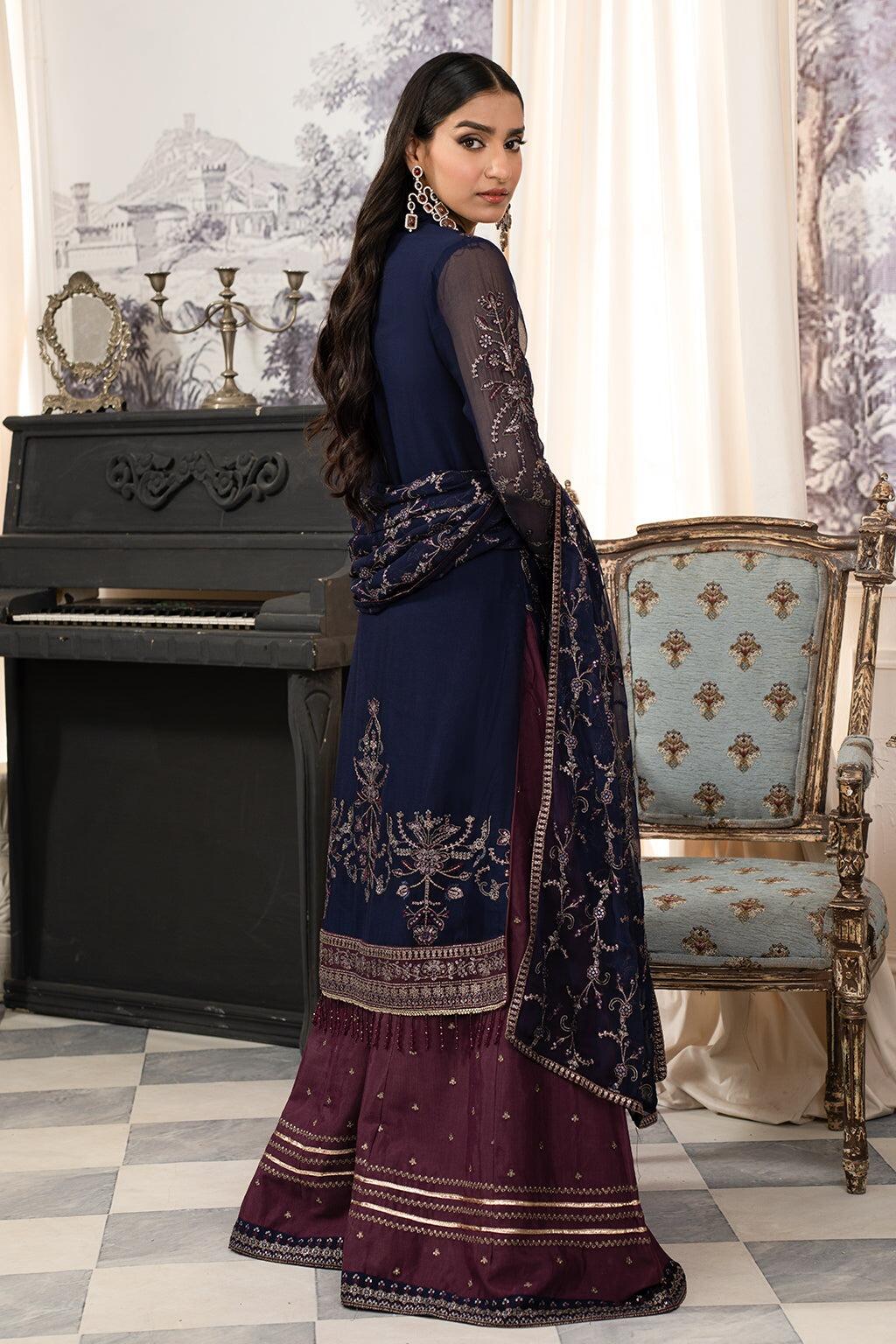 Zarif Women RTW Embroidered Chiffon 3 Piece Suit ZR26UCR ZRF-EMC-25 - Eid Collection