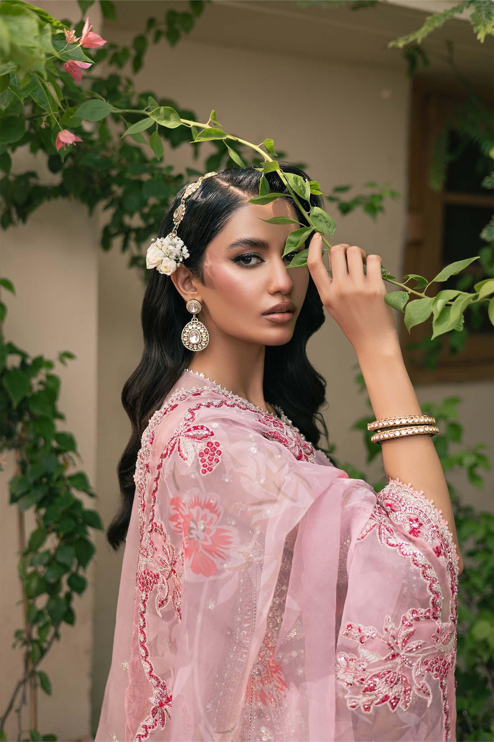 Marwa by Maryam Hussain Embroidered Net Suits Unstitched 3 Piece MH21MF 06 SEHAR - Luxury Collection