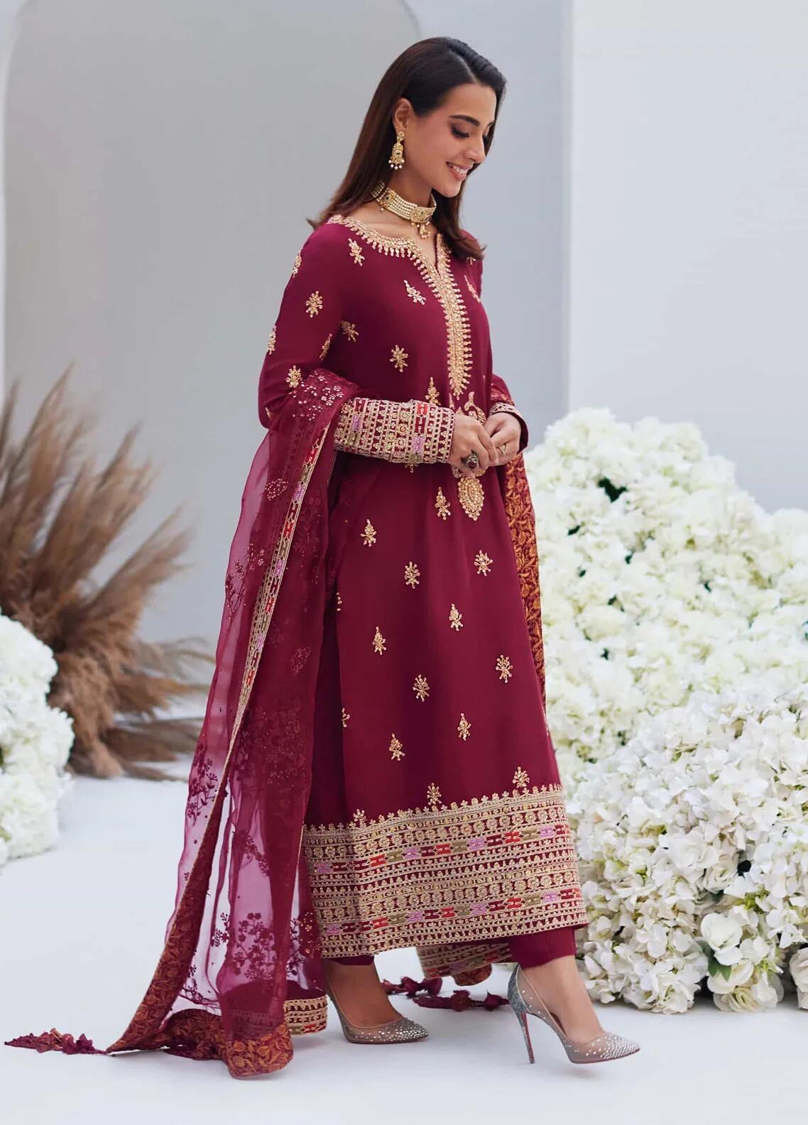 Mina Hasan Embroidered Raw Silk Suit Unstitched 3 Piece Leila - Formal Collection main image 1