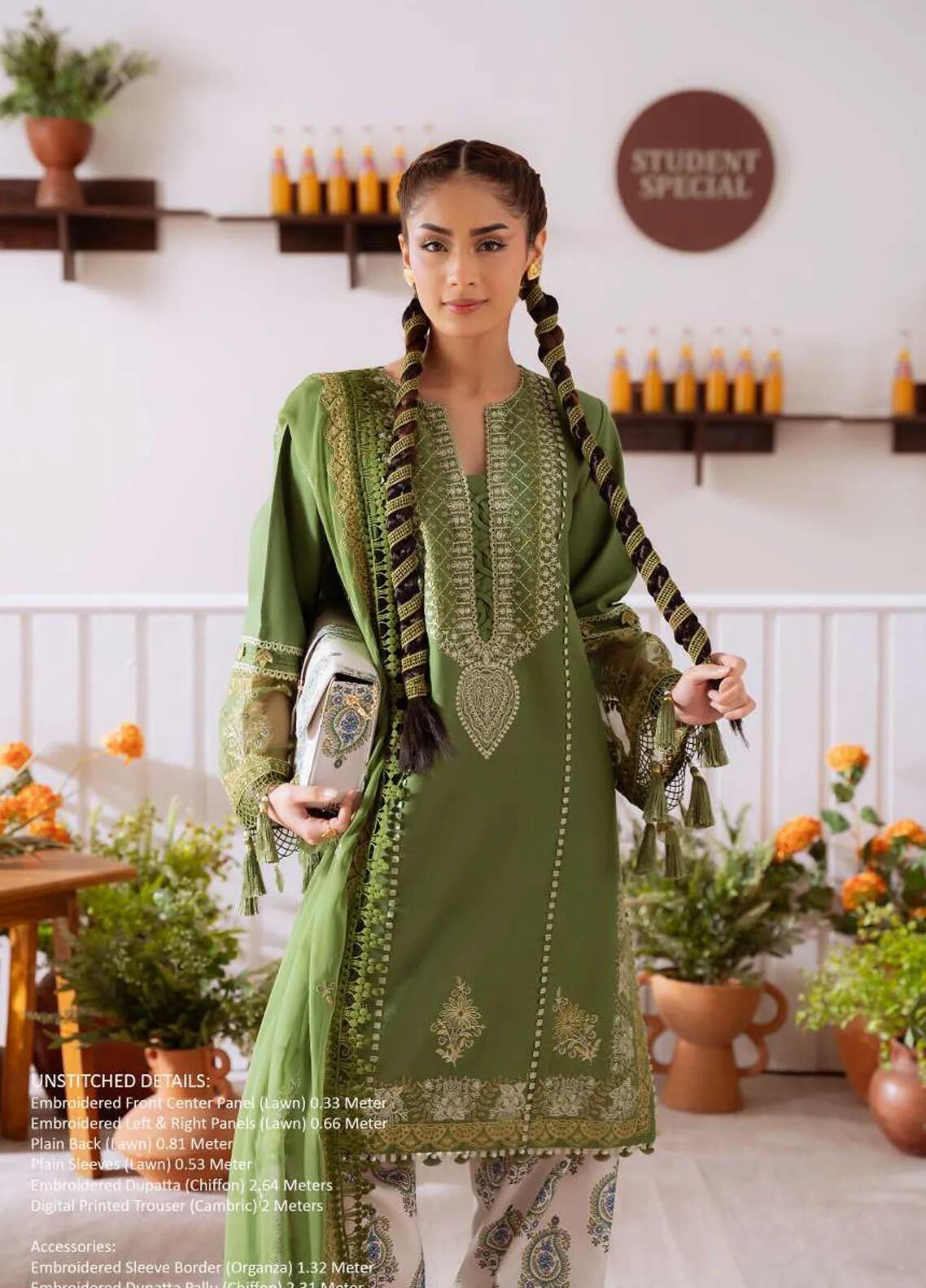 Laanem by Saira Rizwan Unstitched Embroidered Lawn 3 Piece Suit SR26ULL ELOWEN-A - Summer Collection main image 1