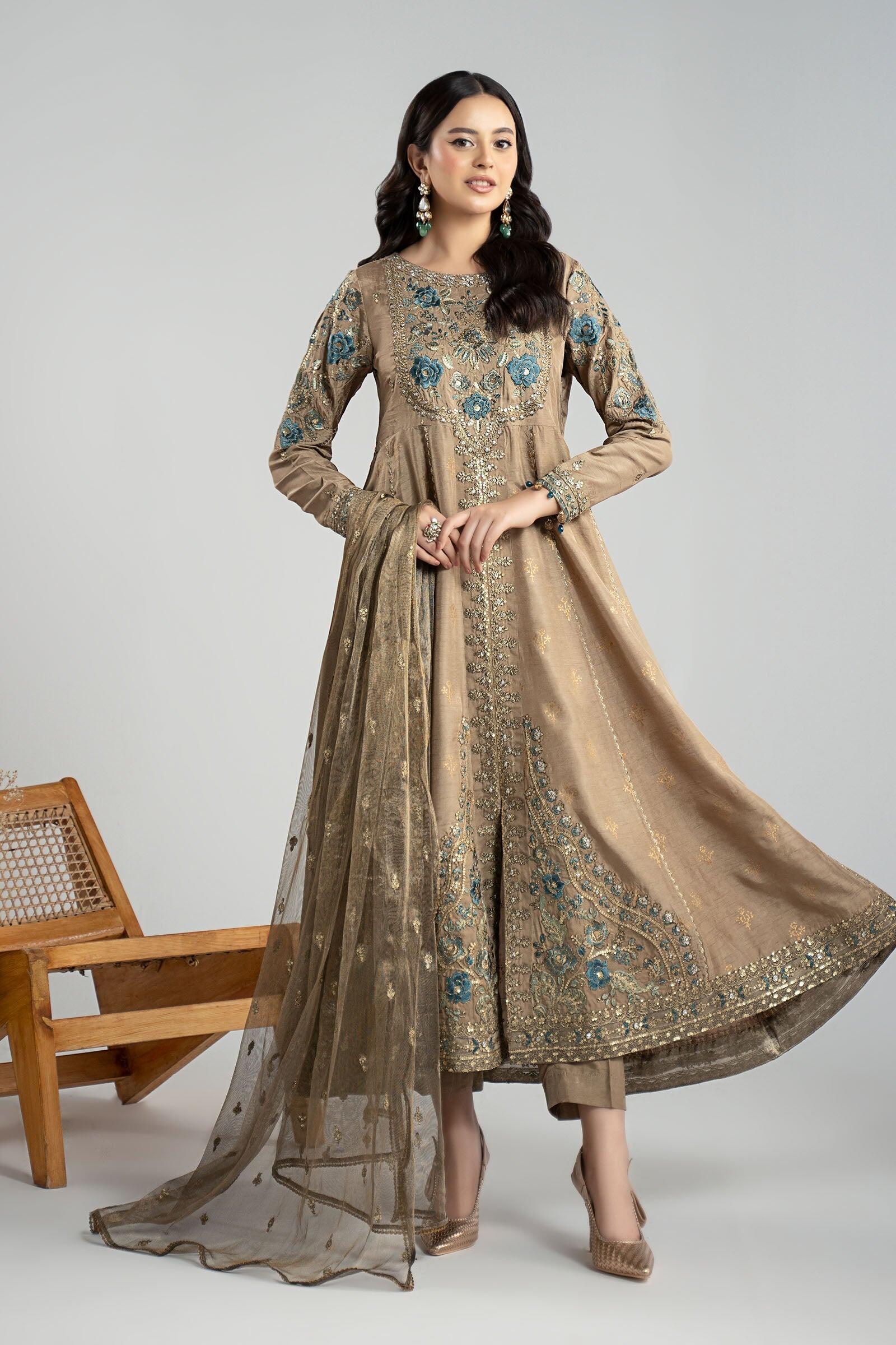 SF-EF25-41 Maria b Luxury Formal Yellow Embroidered Chiffon Formal Dress SF-EF25-41 Maria b Luxury Formal Yellow Embroidered Chiffon Formal Dress