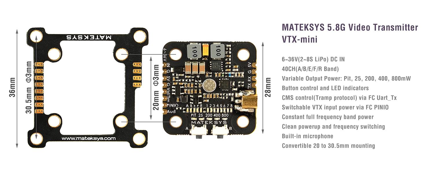 features of the matek VTXs mini