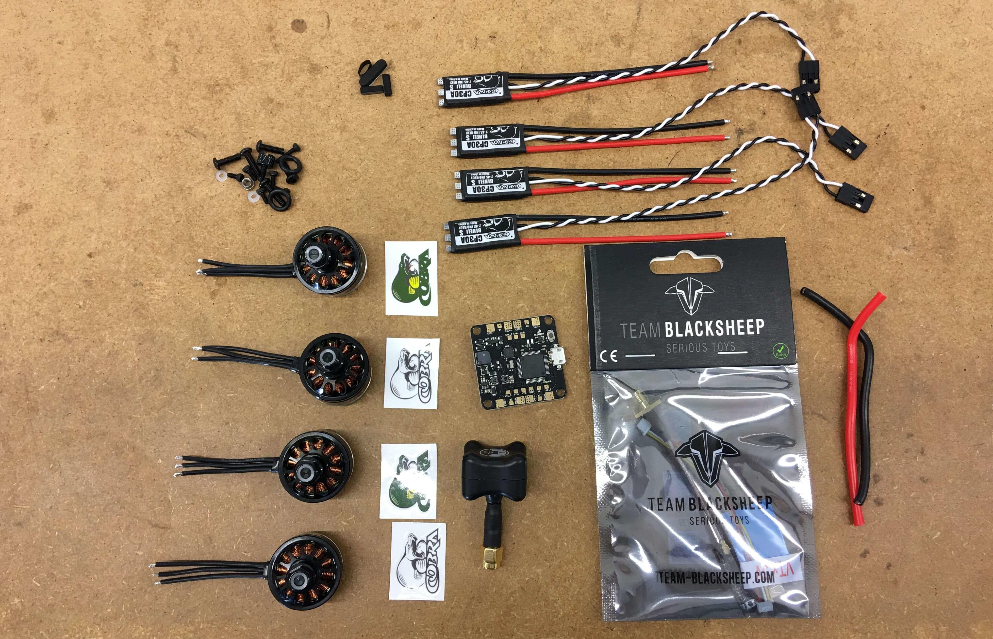 Component layout for Tom Smith Chameleon FPV Build