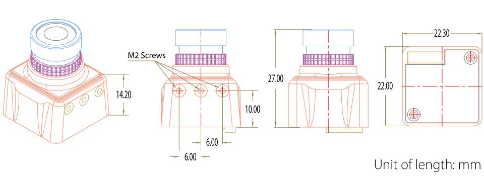 dimensions of the fpv camera