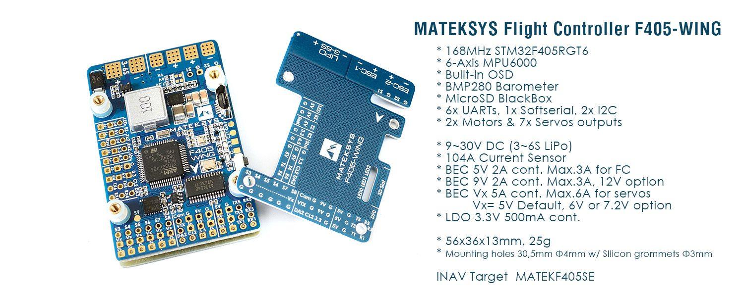 Matek F405 Wing Flight Controller main features