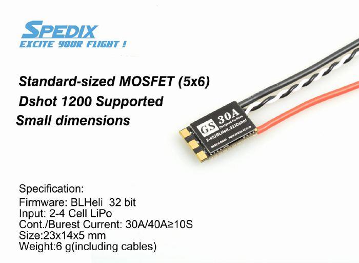 Spedix 32 bit DShot 1200 ESC 30a - Quadcopters.co.uk