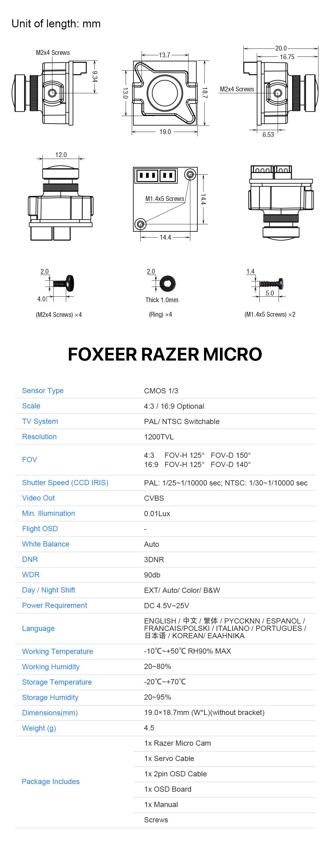 Foxeer razer specs