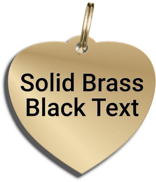small brass heart pet tag