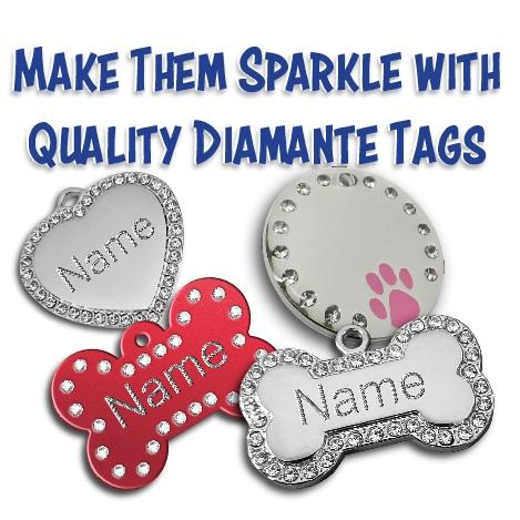 Bling Dog Tags with Diamante Crystals