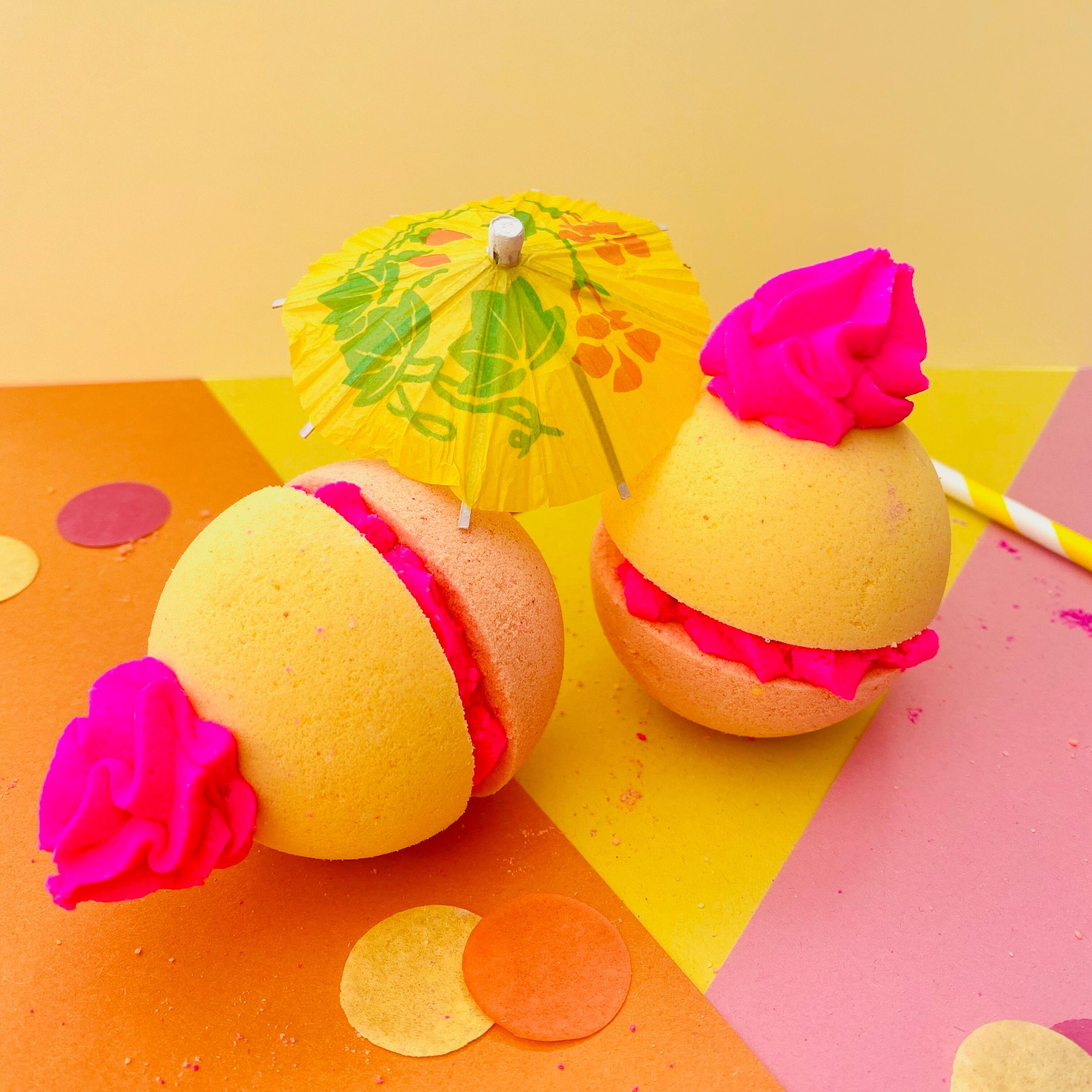 Jelly Bean scented handmade bath bomb – vibrant colours and bubble frosting