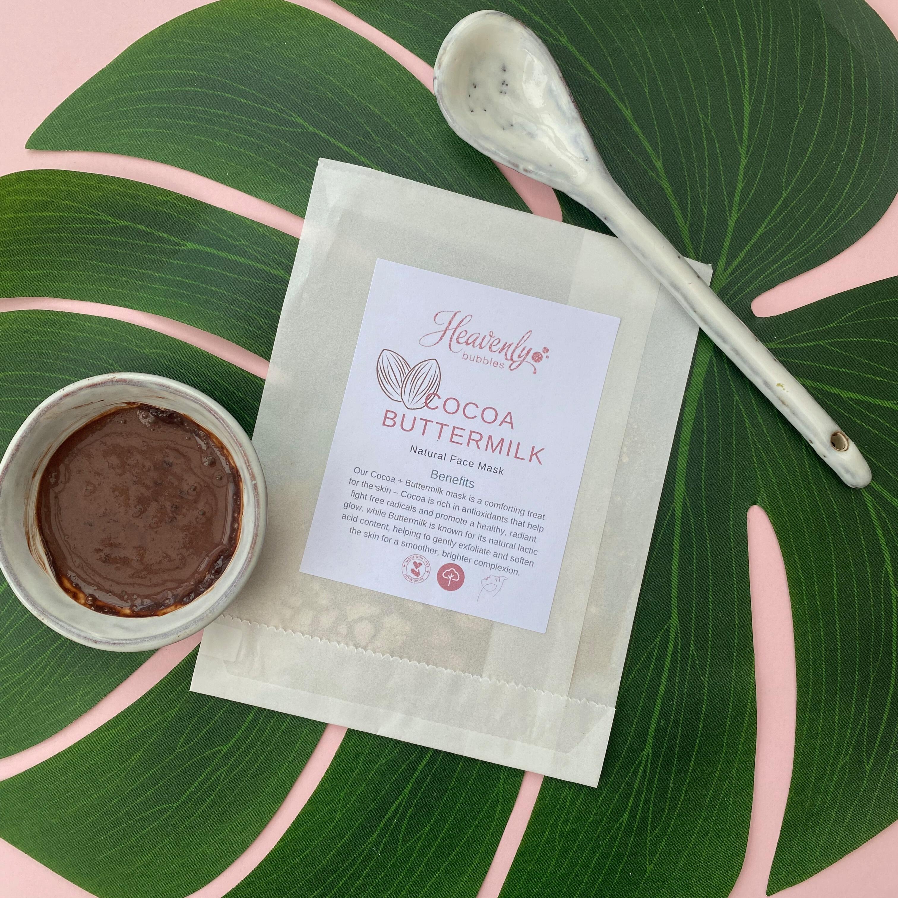 Cocoa & Buttermilk Face Mask in Biodegradable Sachet – Heavenly Bubbles UK