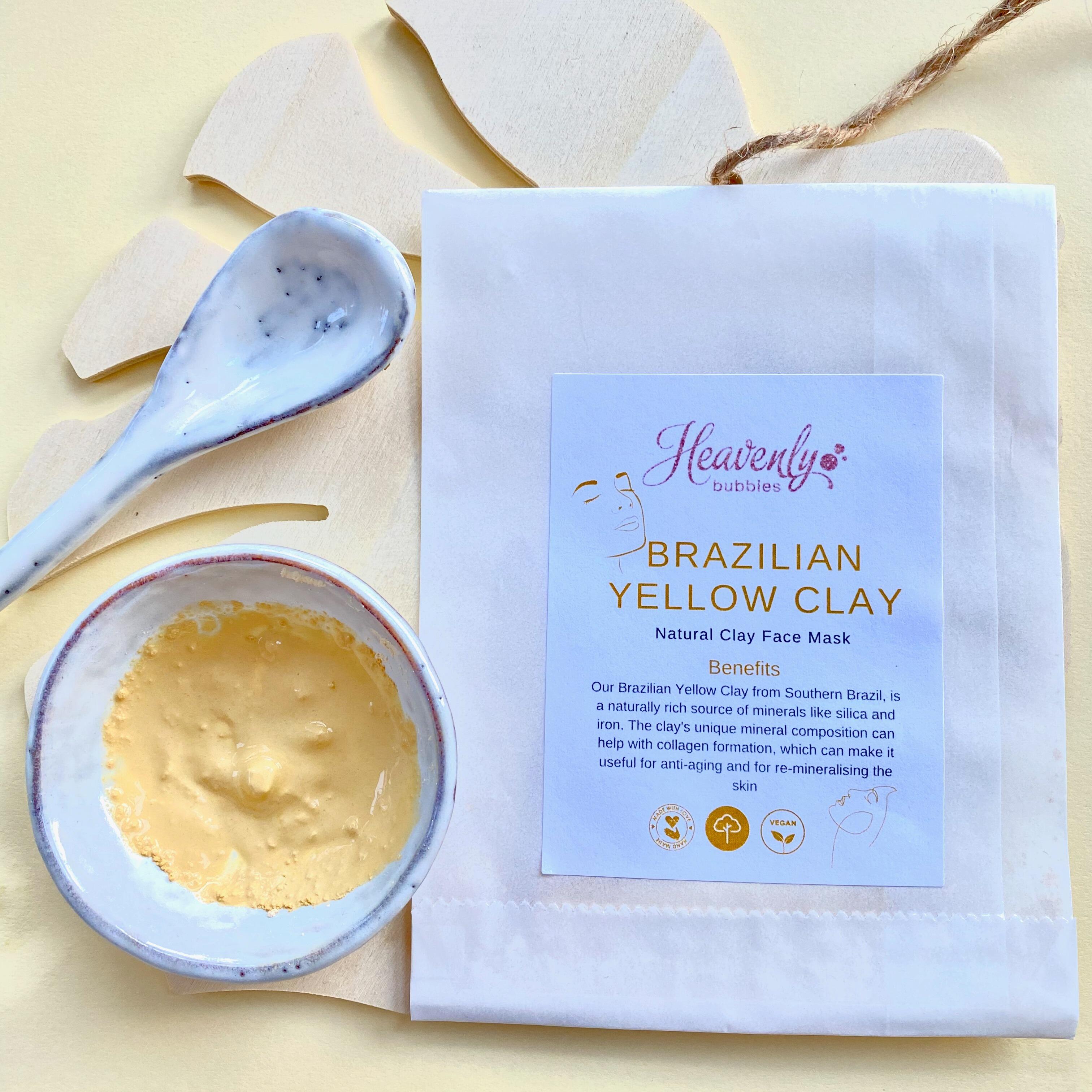 Natural Yellow Clay Mask Powder in Bowl – Vegan Skincare UK