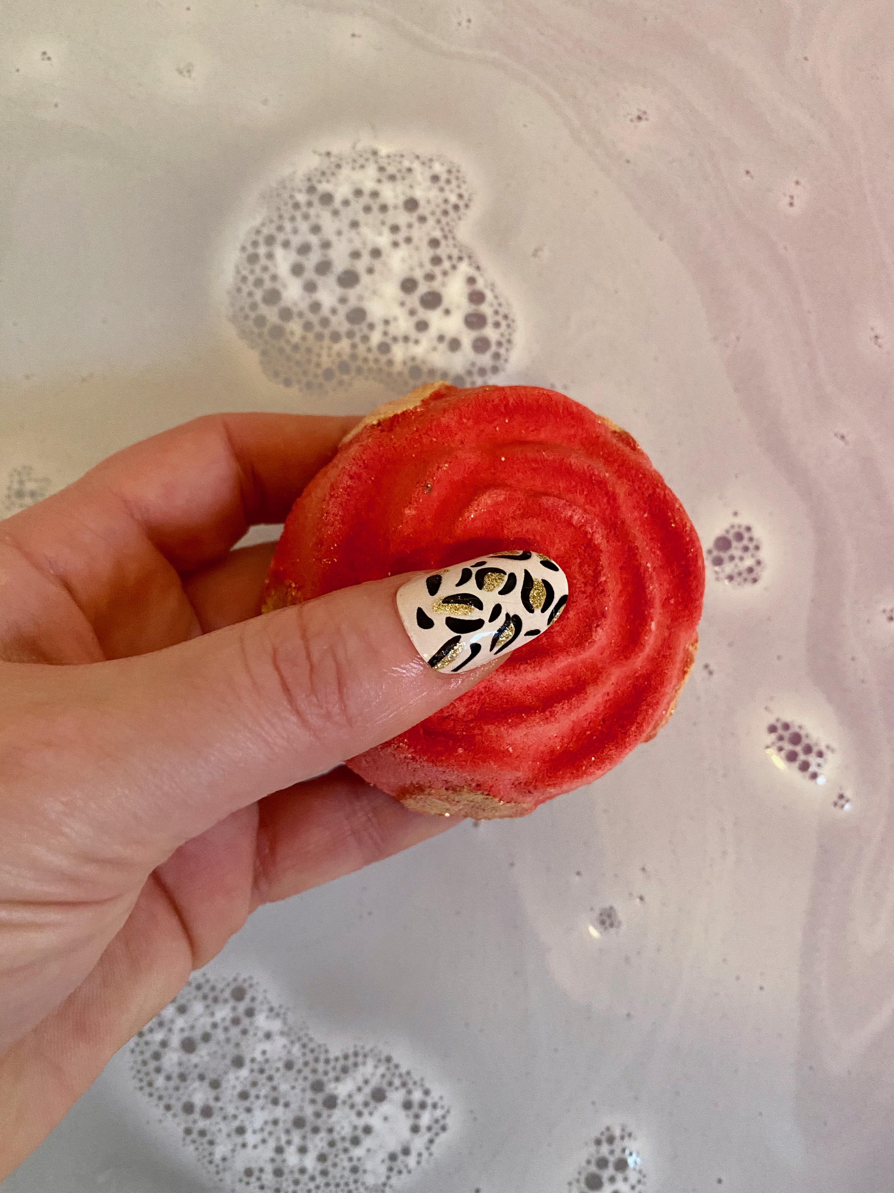 Handmade Sparkly Red Rose Bath Bomb from Heavenly Bubbles
