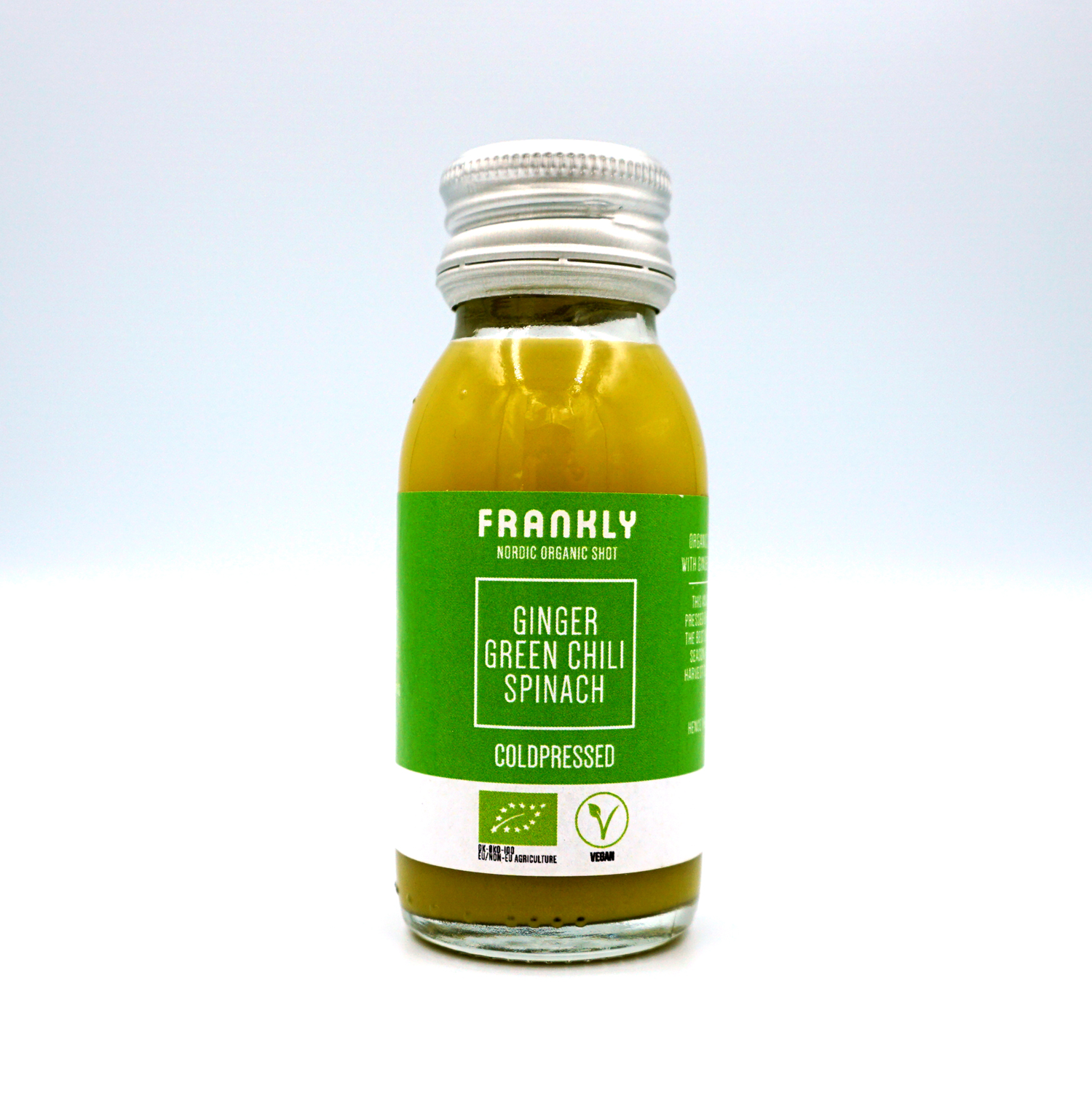 FRANKLY Nordic Organic Shot – Ginger, Green Chili & Spinach - 60 ml + 330 ml