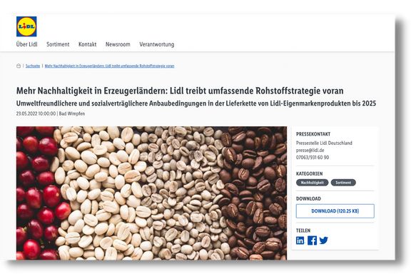 Sustainability: Lidl pushes its raw materials strategy forward