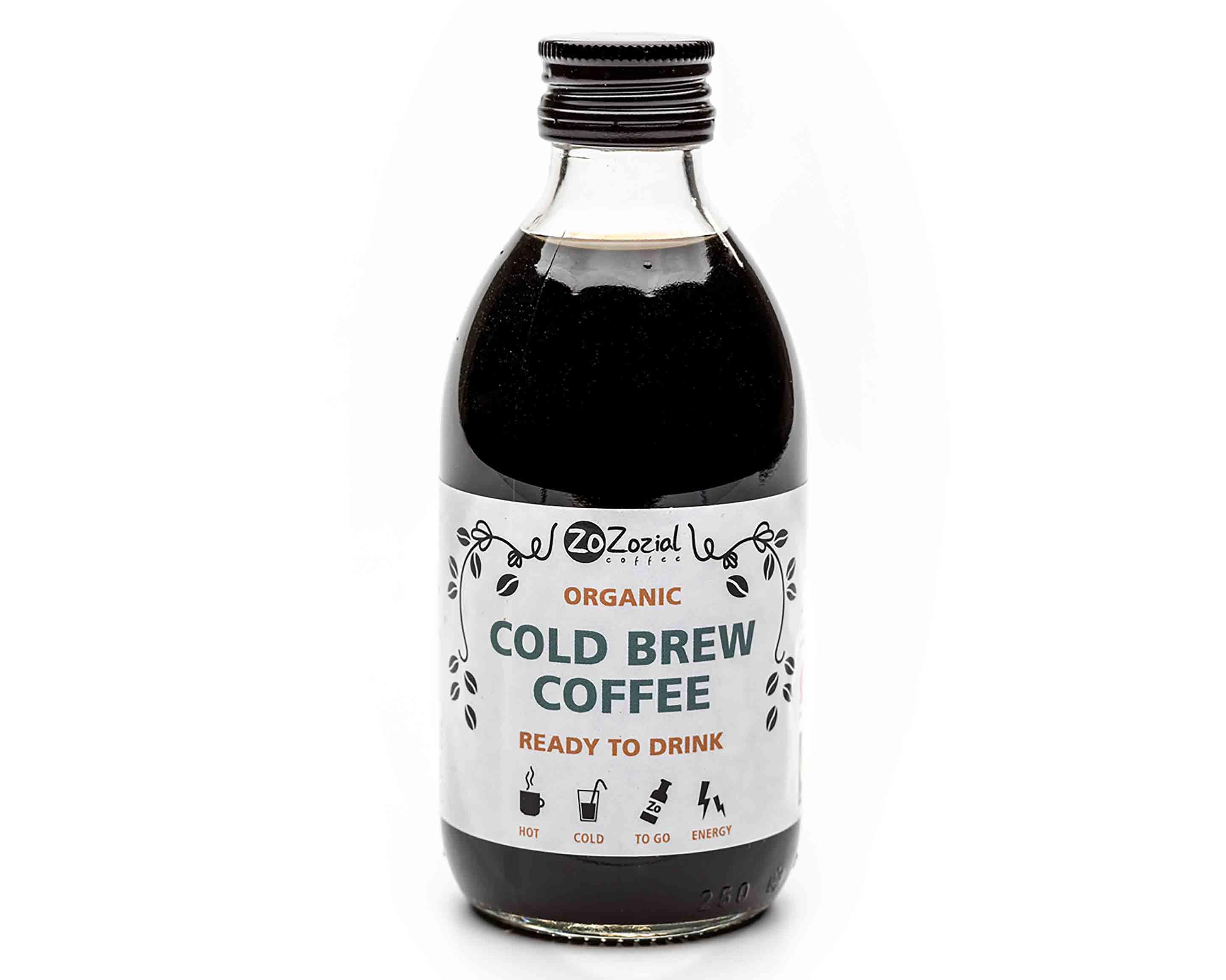 ZoZozial Cold Brew Coffee RTD FTO 250 ml.