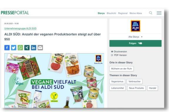 How vegan-friendly are German supermarkets and discounters? ALDI SÜD wants to expand its vegan range to 1000 product varieties b